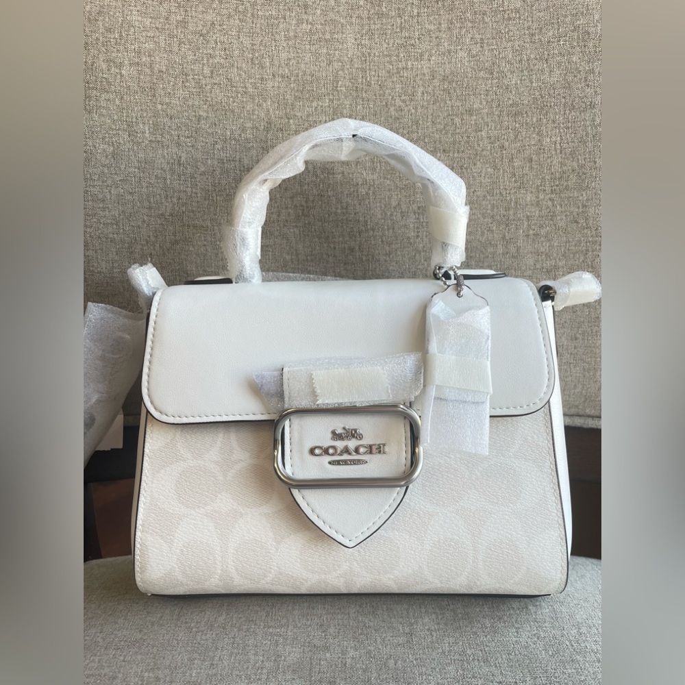 NWT！COACH MORGAN TOP HANDLE SATCHEL IN SIGNATURE（COACH CJ614）fast shipping